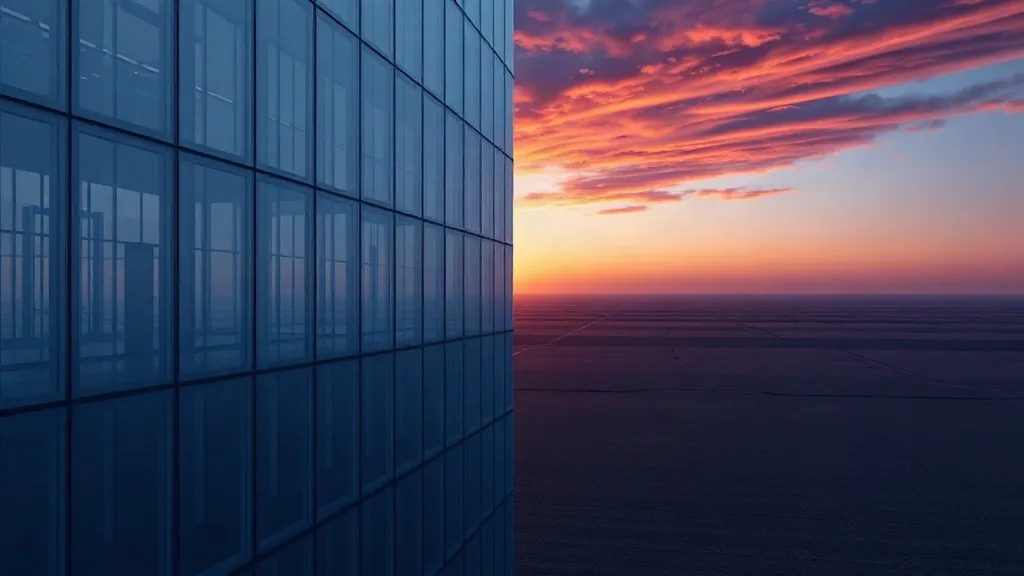Abstract image contrasting a dense layered European structure with an open American landscape, connected by a thin light path, symbolizing two regulatory paths for AI medical devices.