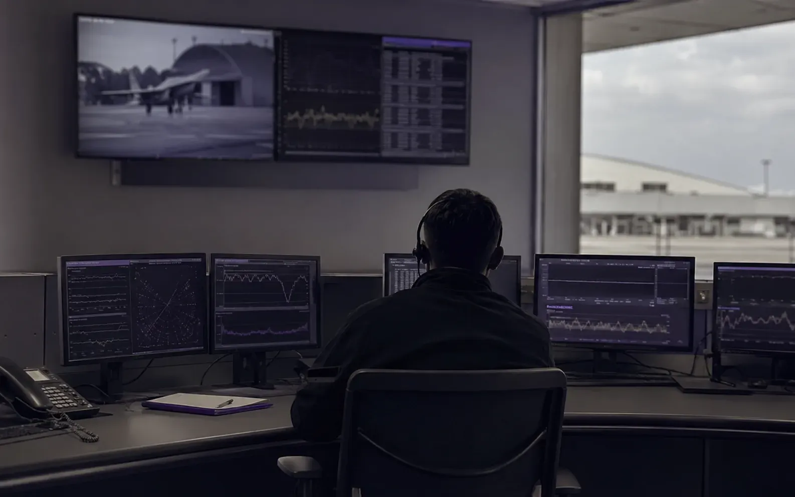 A calm operations control room